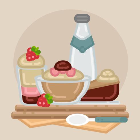 Illustrazione di dessert contorno vettoriale