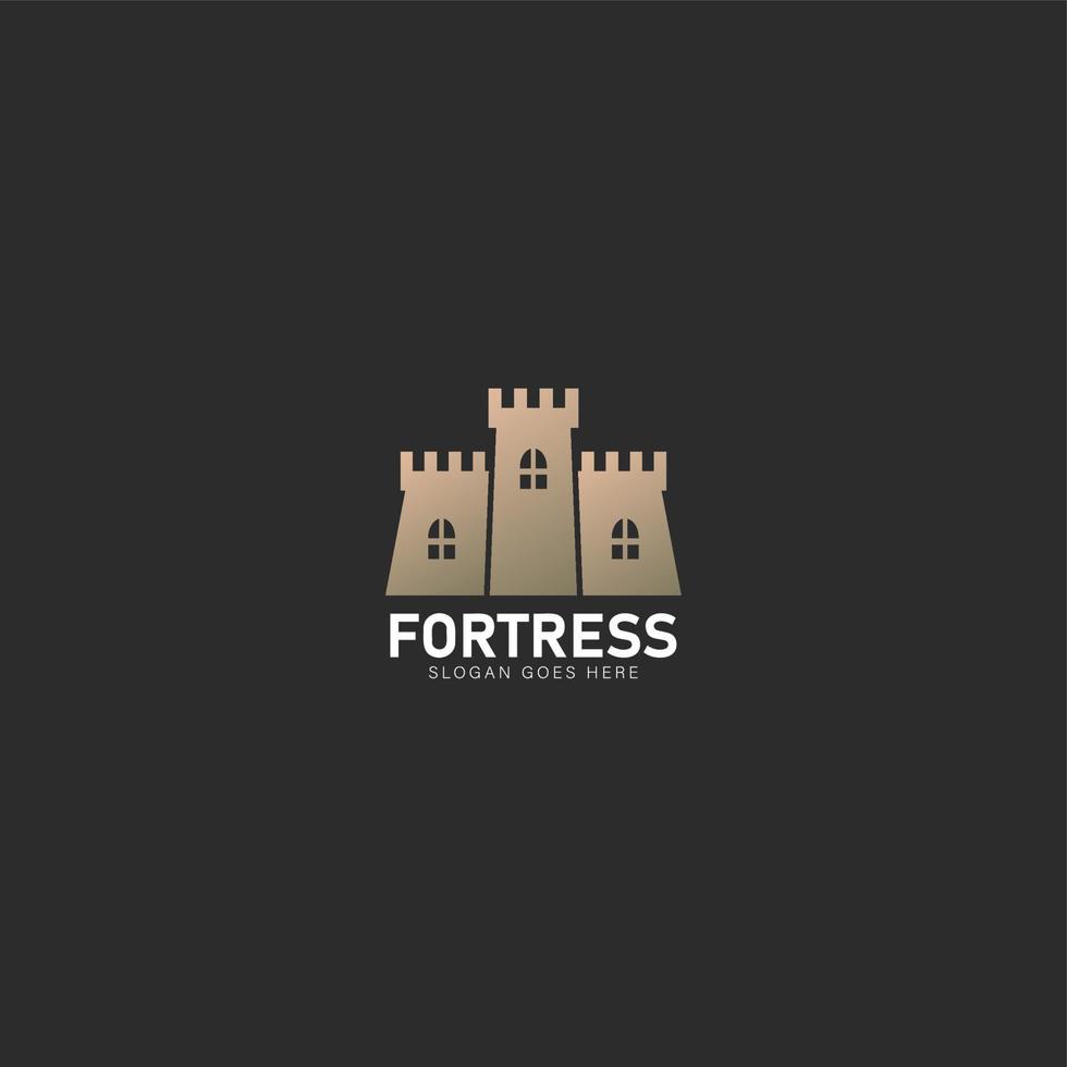 fortezza castello logo semplice design minimalista vettore