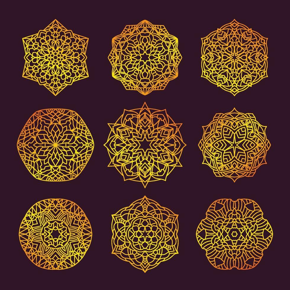 set di mandala geometrici vettore