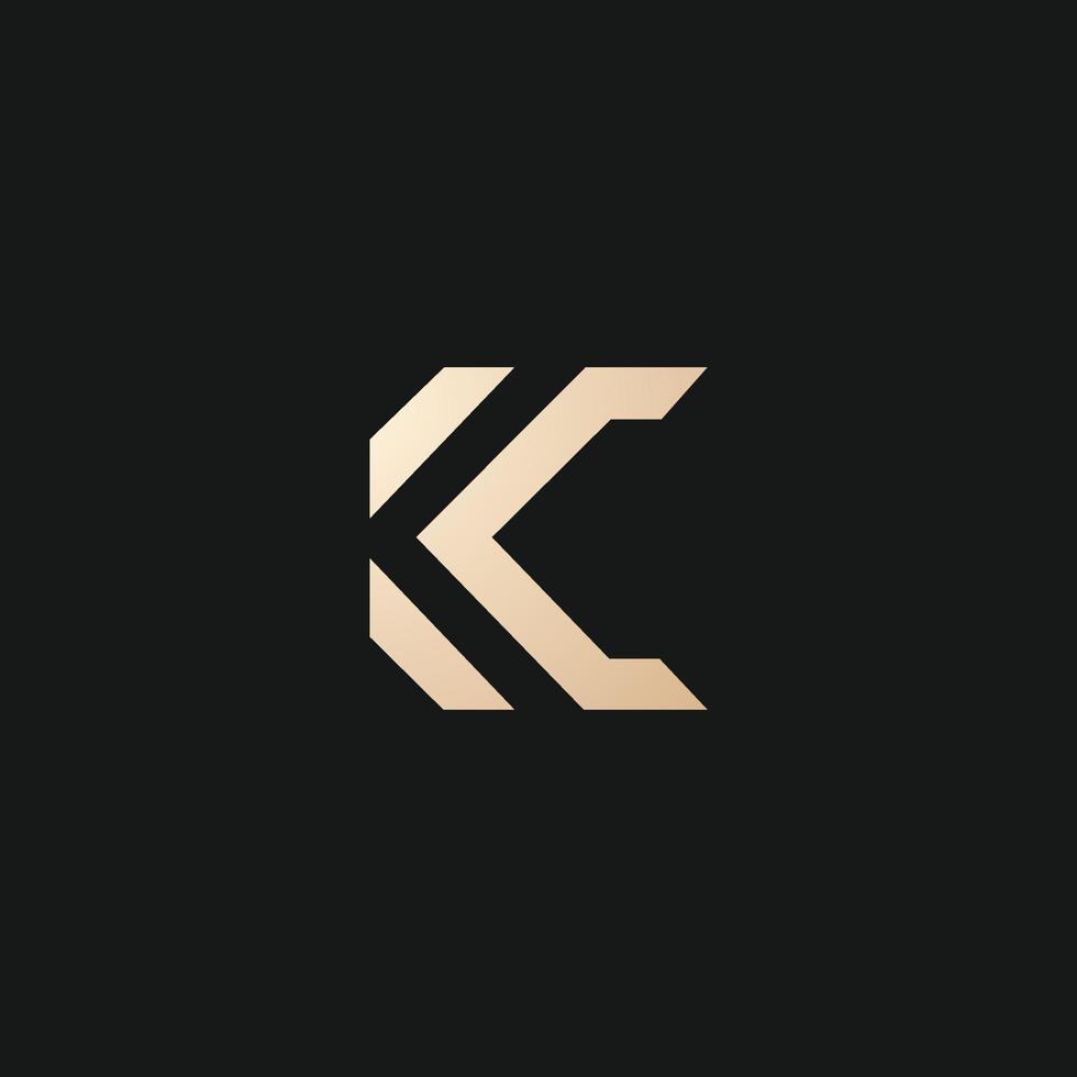 lusso e moderno kc lettera logo design vettore