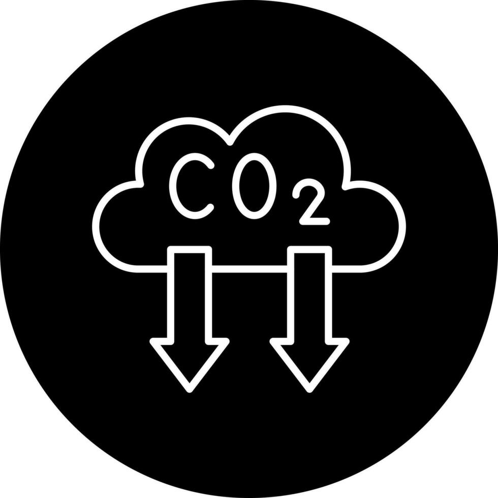 ridurre co2 emissioni vettore icona stile