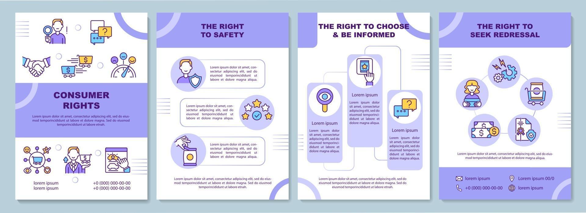 modello di brochure sui diritti dei consumatori vettore