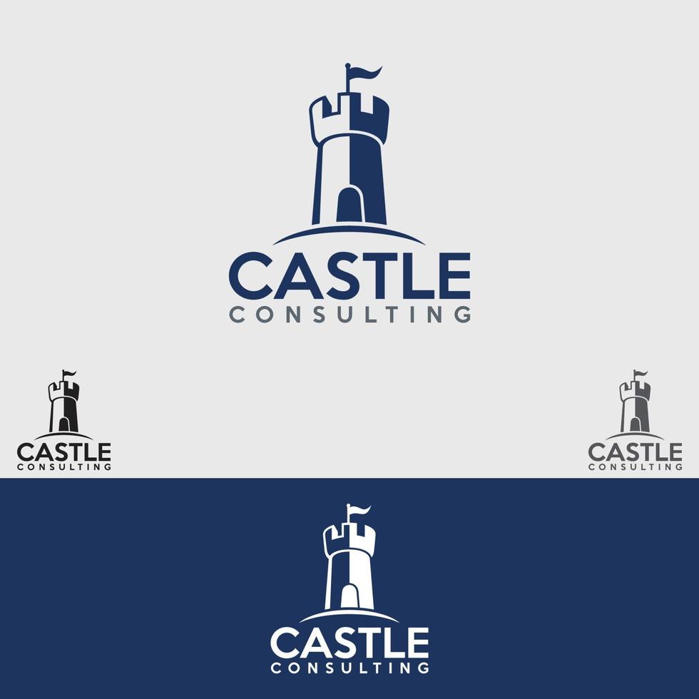 insieme del modello di vettore di progettazione di logo del castello