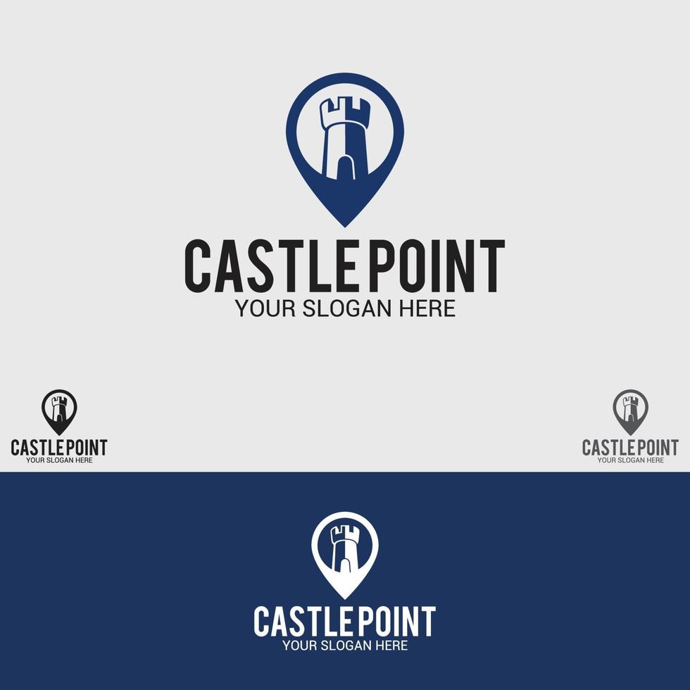 modelli di progettazione di vettore di logo del punto del castello impostati