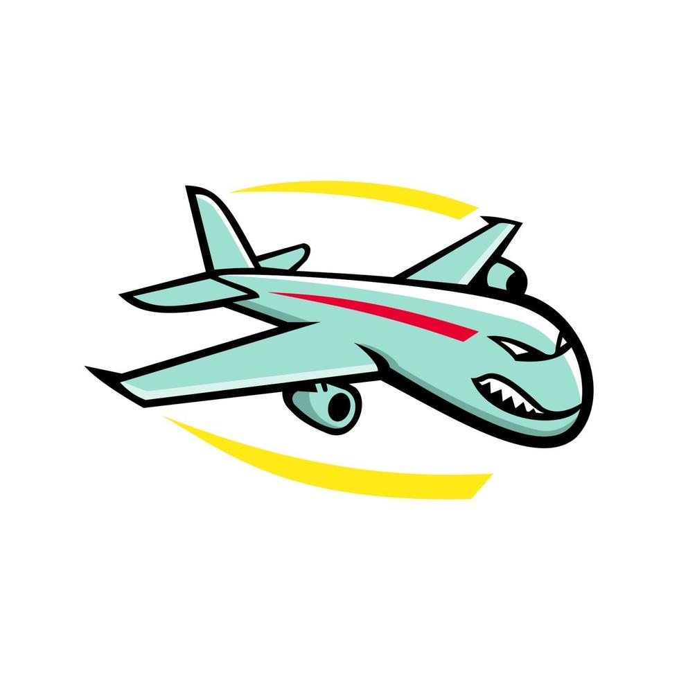 mascotte di aereo jumbo jet vettore