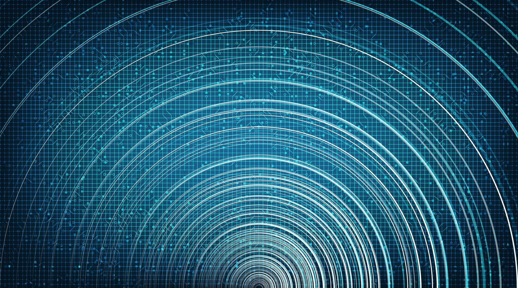 moderno cerchio blu digitale onda sonora, tecnologia e concetto di onda di terremoto vettore