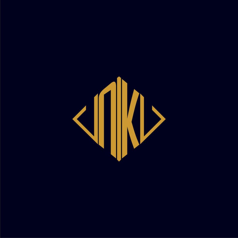 nk iniziale monogramma piazza logo design idee vettore