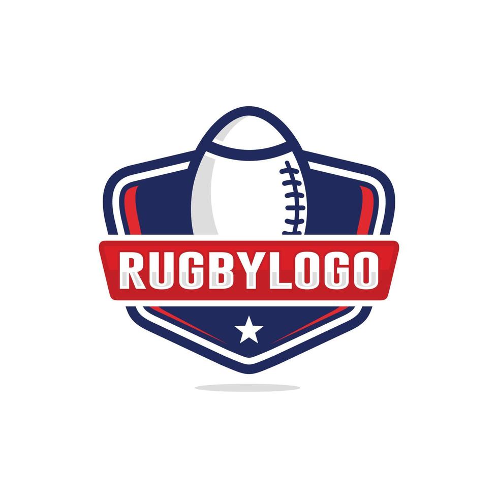 Rugby logo design vettore