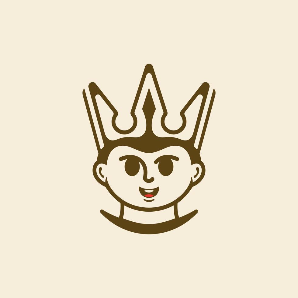 bambini ragazzo Principe re illustrazione creativo logo vettore