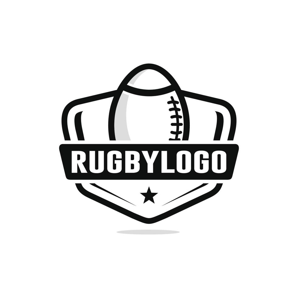 Rugby logo design vettore