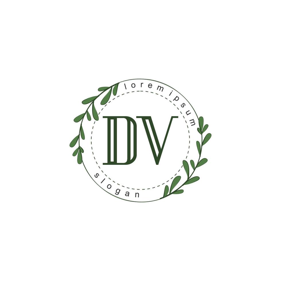 dv iniziale bellezza floreale logo modello vettore