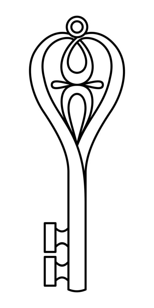 disegno isolato di una vecchia chiave su uno sfondo bianco vettore