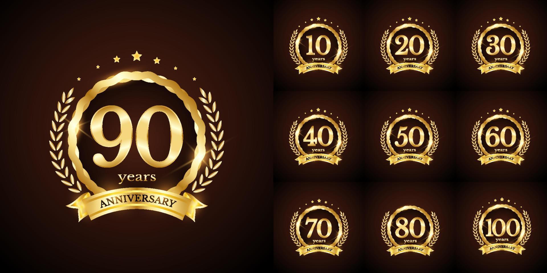 anniversario numero logotipo etichetta distintivo modello. premio anniversario celebrazione emblema segni design png per azienda, opuscolo, volantino, rivista, opuscolo, ragnatela, invito o saluto carta vettore