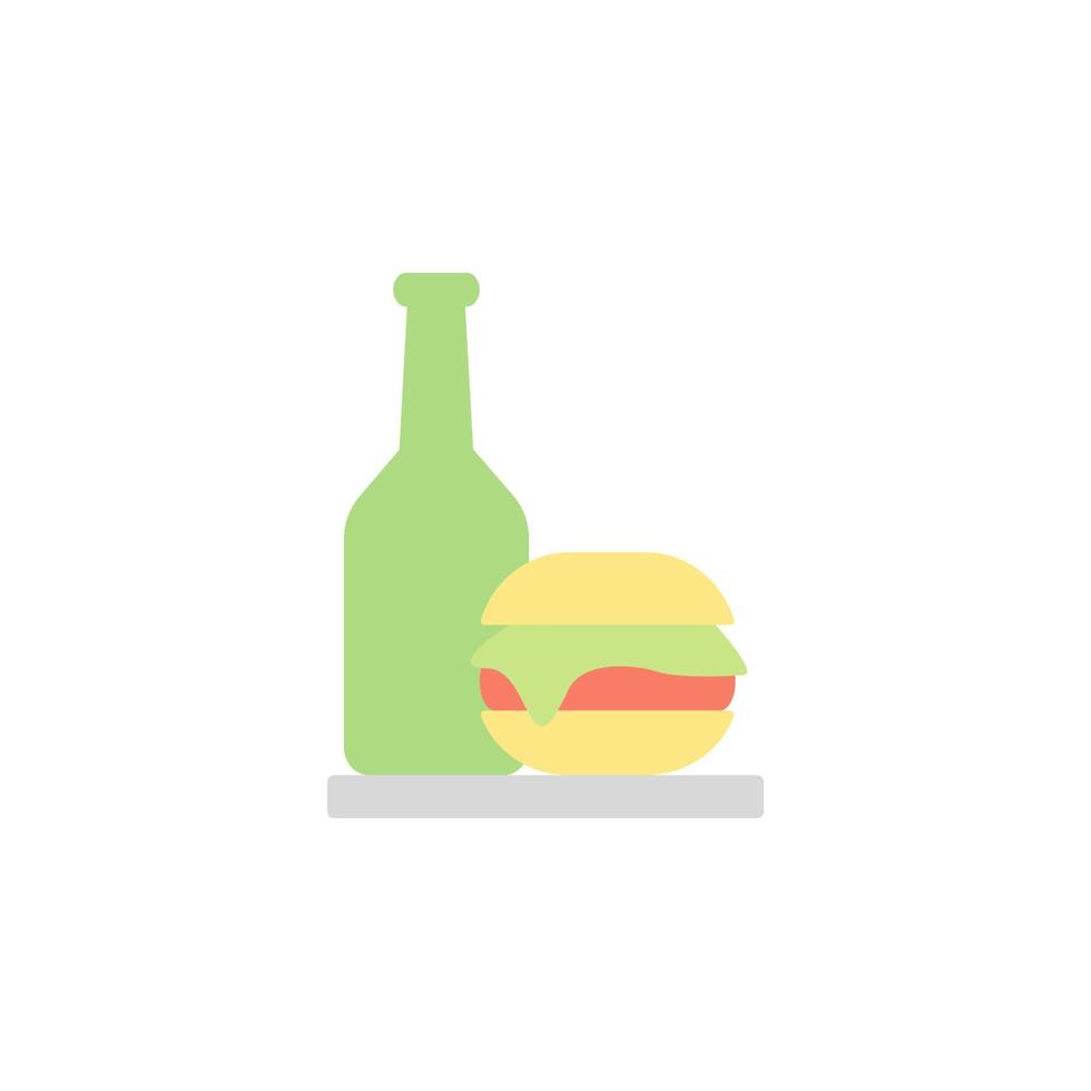 birra bottiglia, Hamburger vettore icona