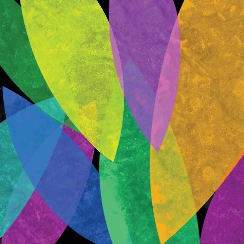 strutturato grunge colorato arcobaleno le foglie decorazione isolato su buio nero piazza modello. vettore sfondo per sociale media inviare, manifesto, opuscolo, copertina titolo pagina, sciarpa Stampa.