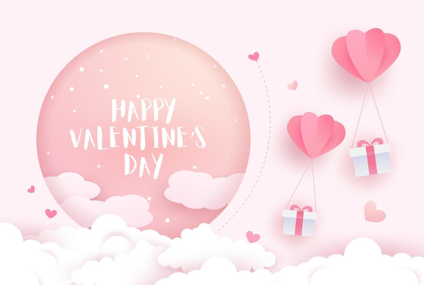 felice giorno di San Valentino sfondo o banner con elementi adorabili vettore
