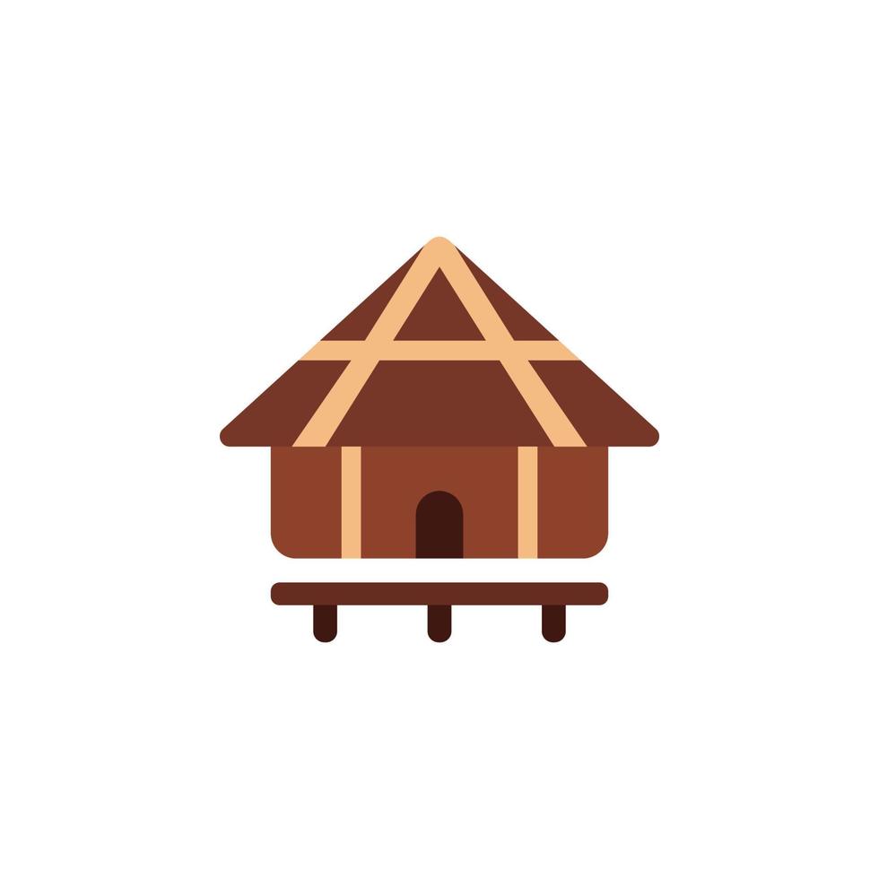 capanna, Di legno, Conservazione, safari vettore icona