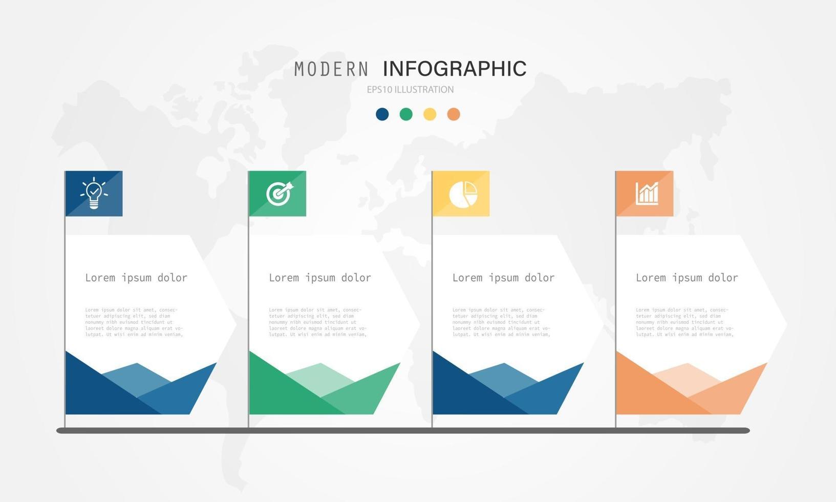 design infografico moderno e creativo con motivo a colori. eps10 illustrazione vettoriale. vettore