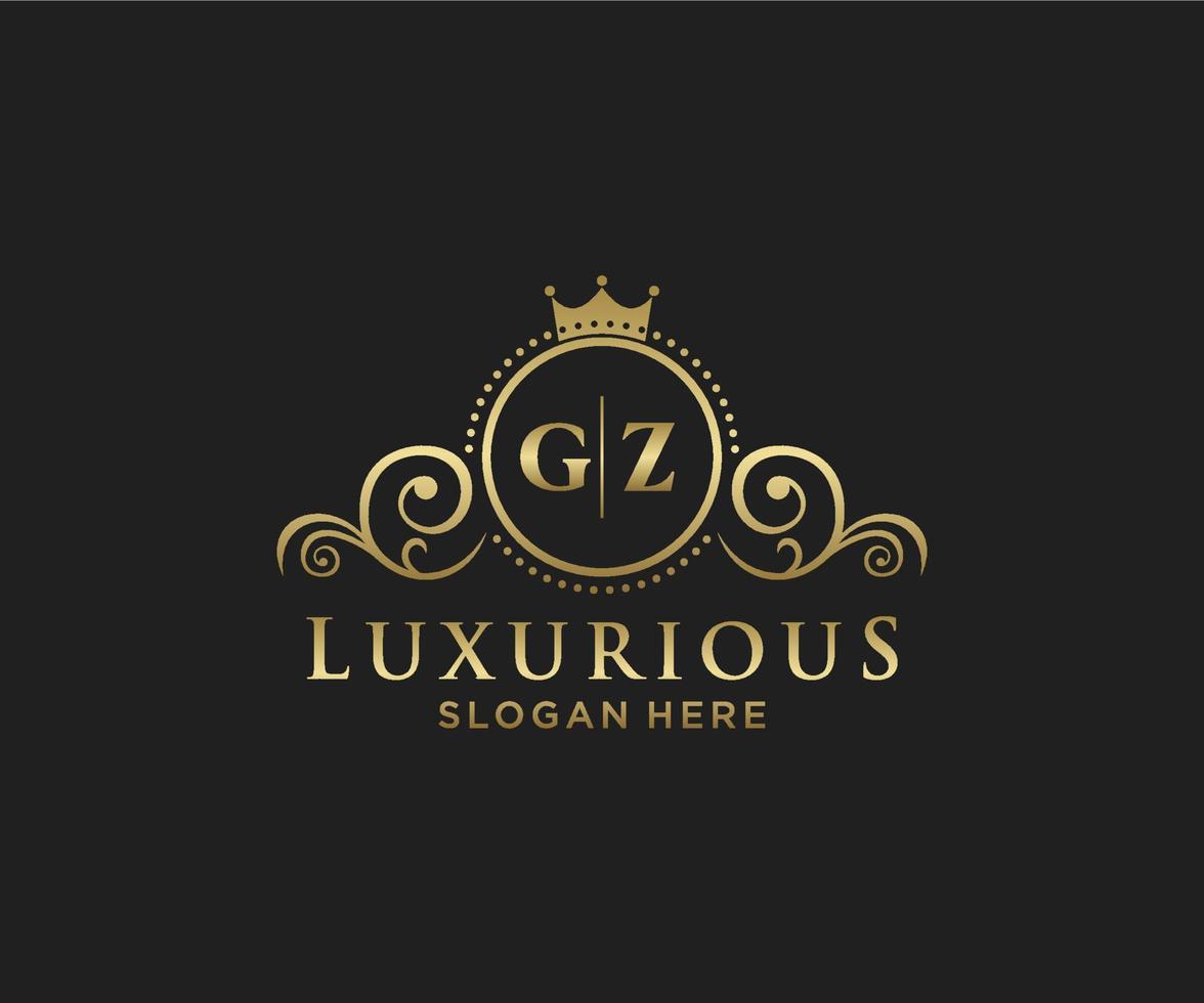 iniziale gz lettera reale lusso logo modello nel vettore arte per ristorante, regalità, boutique, bar, Hotel, araldico, gioielleria, moda e altro vettore illustrazione.