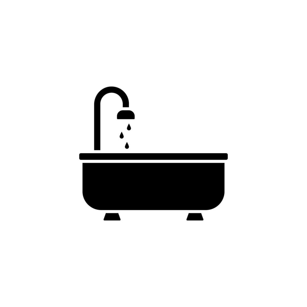 vasca da bagno, doccia vettore icona
