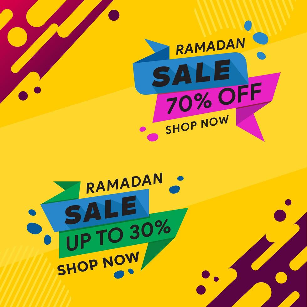 Ramadan vendita offerta banner design con vettore astratto. adatto per biglietto di auguri, poster e buono sconto