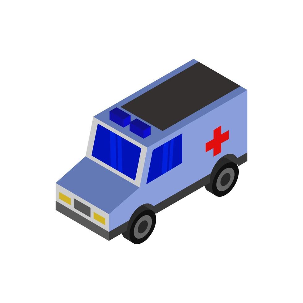 ambulanza isometrica sullo sfondo vettore