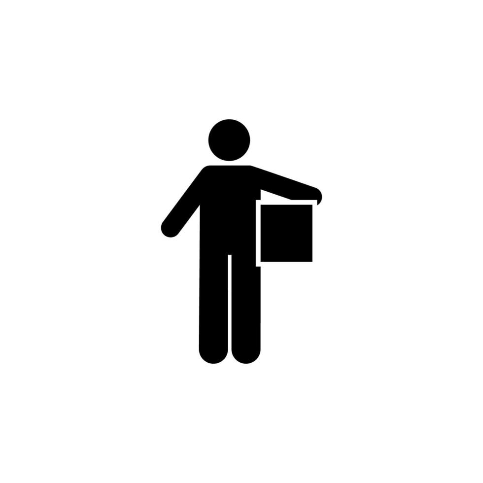 oggetto, uomo, scatola vettore icona