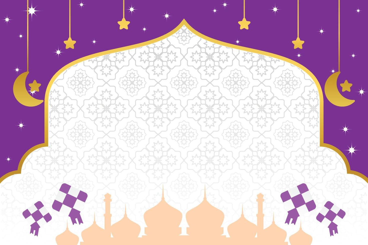 eid vendita manifesto modello con gratuito spazio per testo. con moschea silhouette ornamento, Luna, stelle design per striscione, sociale media, saluto carta. islamico vettore illustrazione