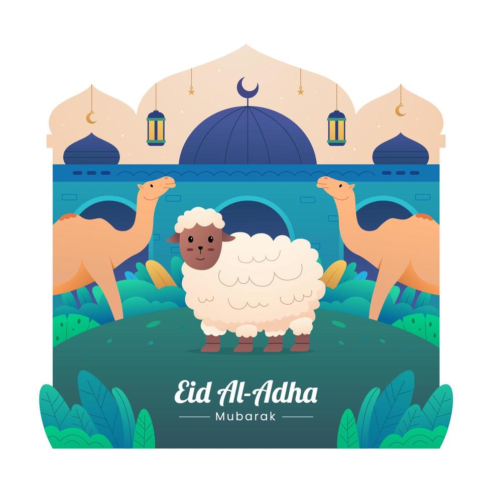 celebrazione di eid al-adha mubarak vettore