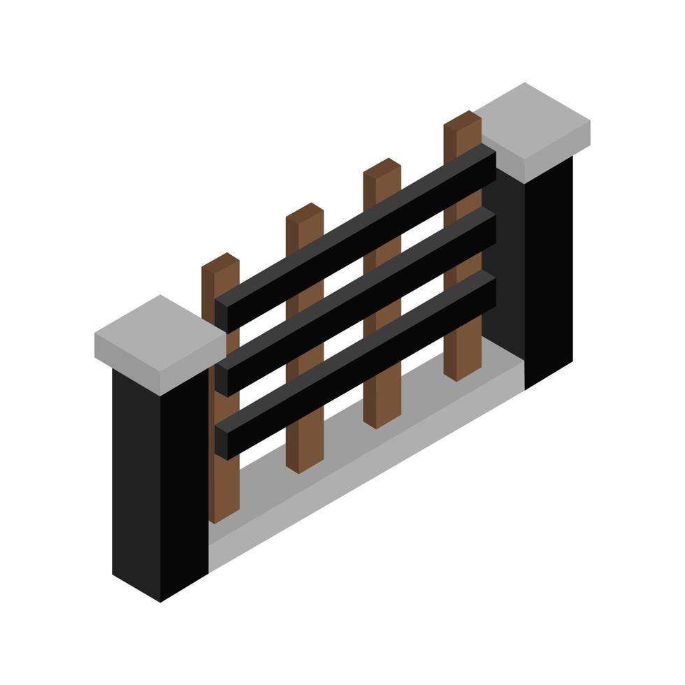 recinzione isometrica sullo sfondo vettore