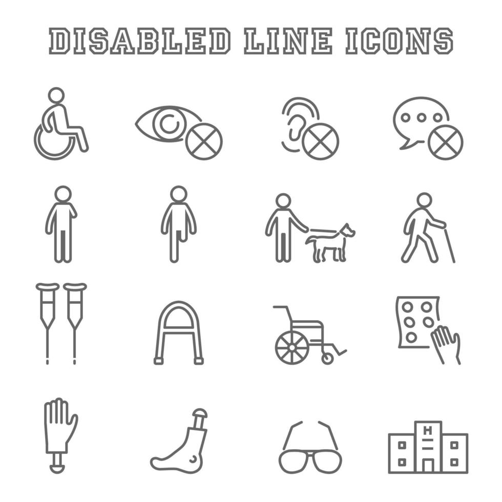 icone di linea disabilitate vettore