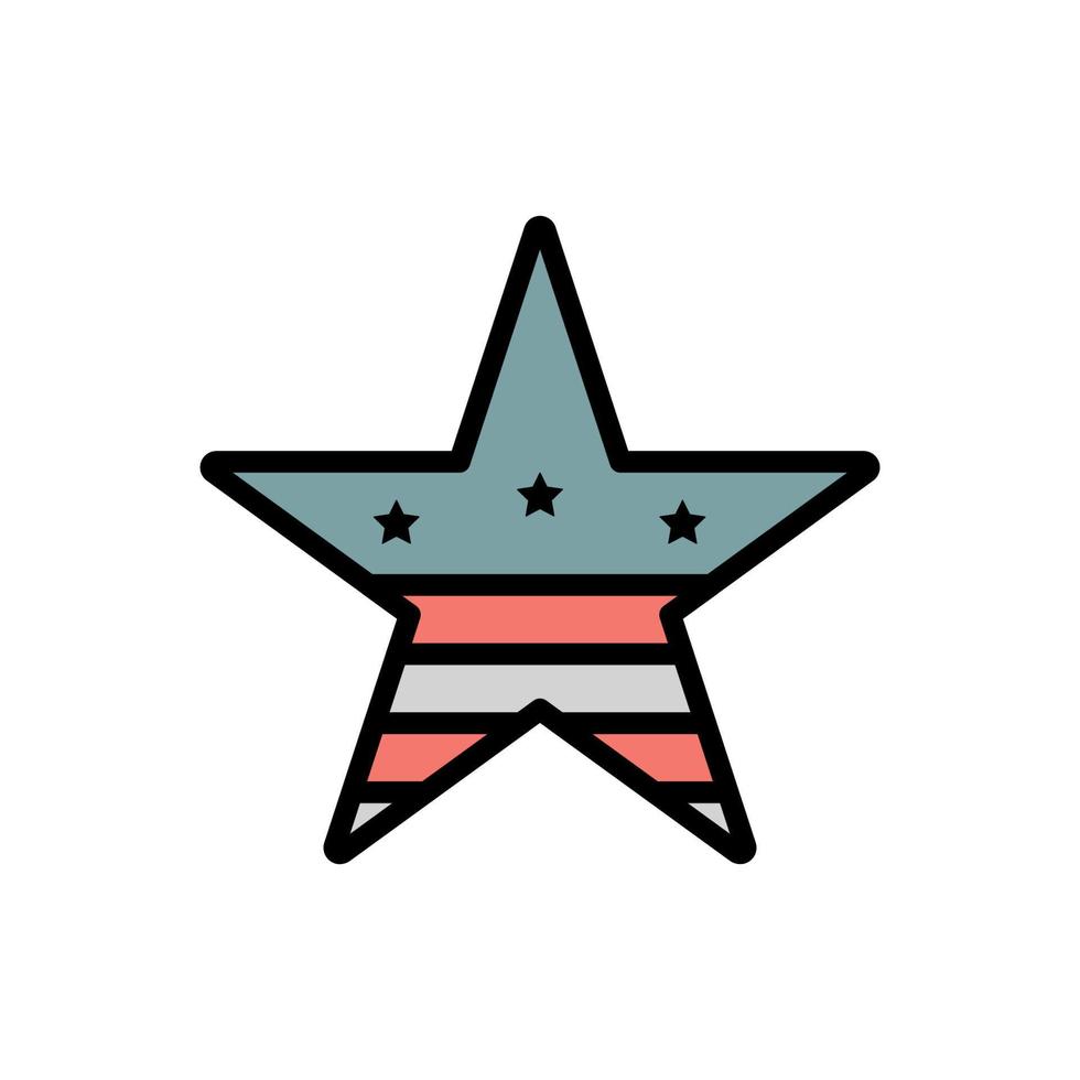 stella preferito Stati Uniti d'America bandiera vettore icona