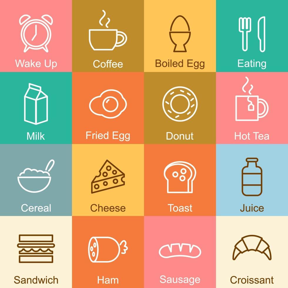 disegno di contorno della colazione vettore