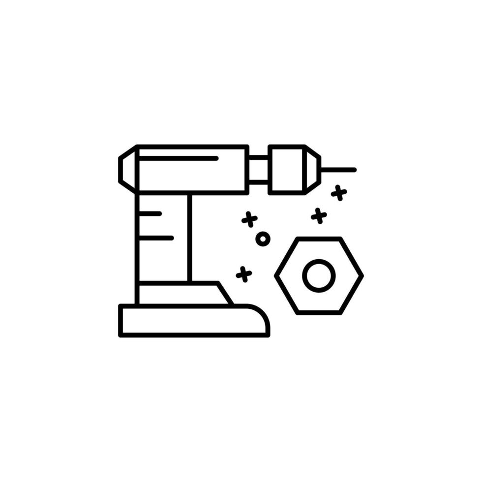 trapano riparazione macchina vettore icona