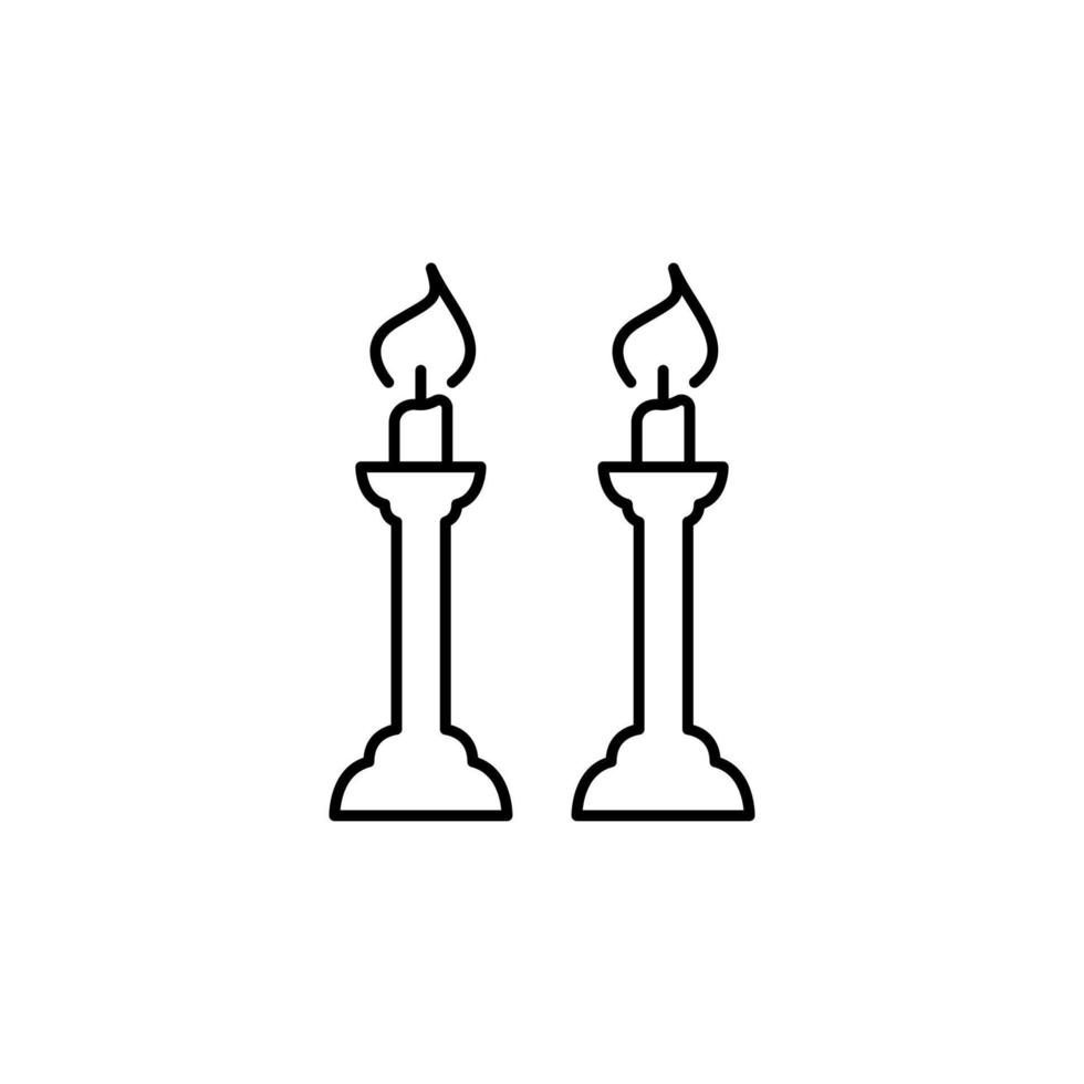 candela, shabbat, giudaismo vettore icona