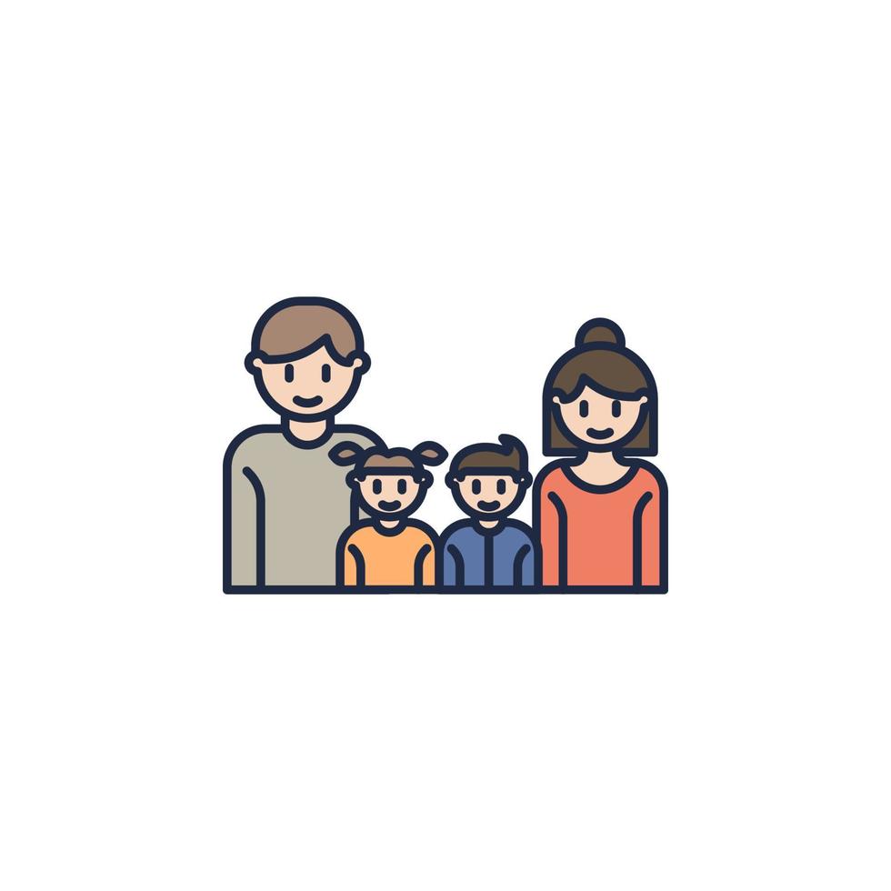famiglia cartone animato vettore icona