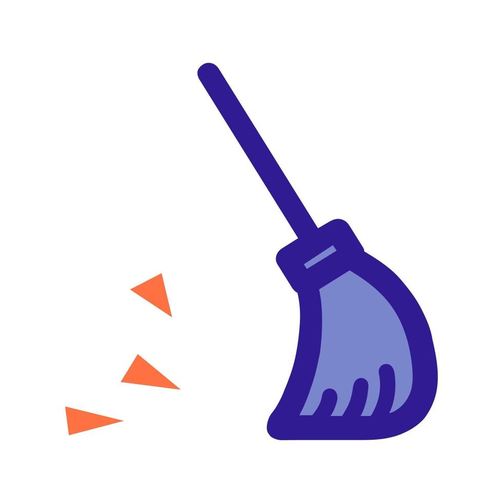 icona di contorno di scopa. elemento vettoriale da set, dedicato alla pulizia e all'igiene.