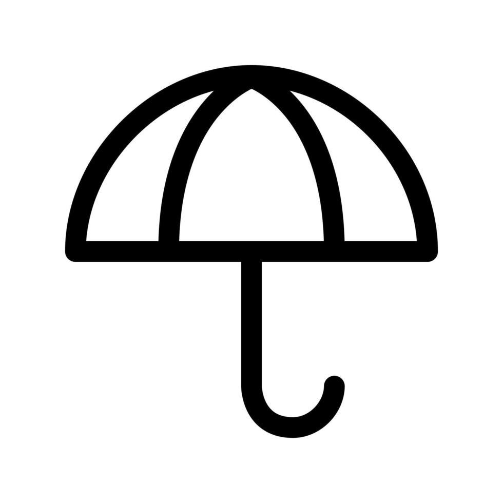 icona di contorno ombrello. elemento in bianco e nero da set dedicato weater, vettore lineare.