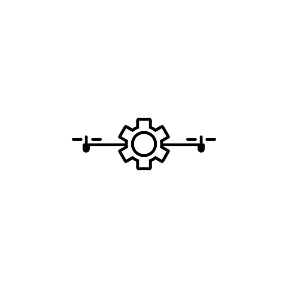 controllo di droni campo schema vettore icona