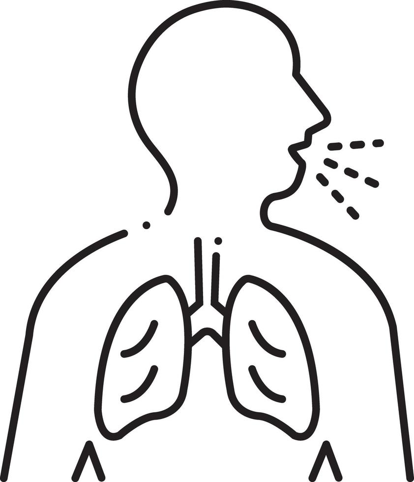 icona linea per l'asma vettore
