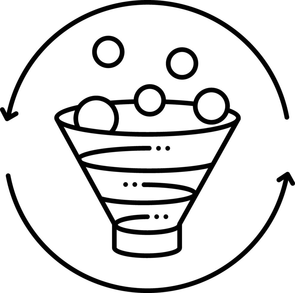 icona linea per il marketing di conversione vettore