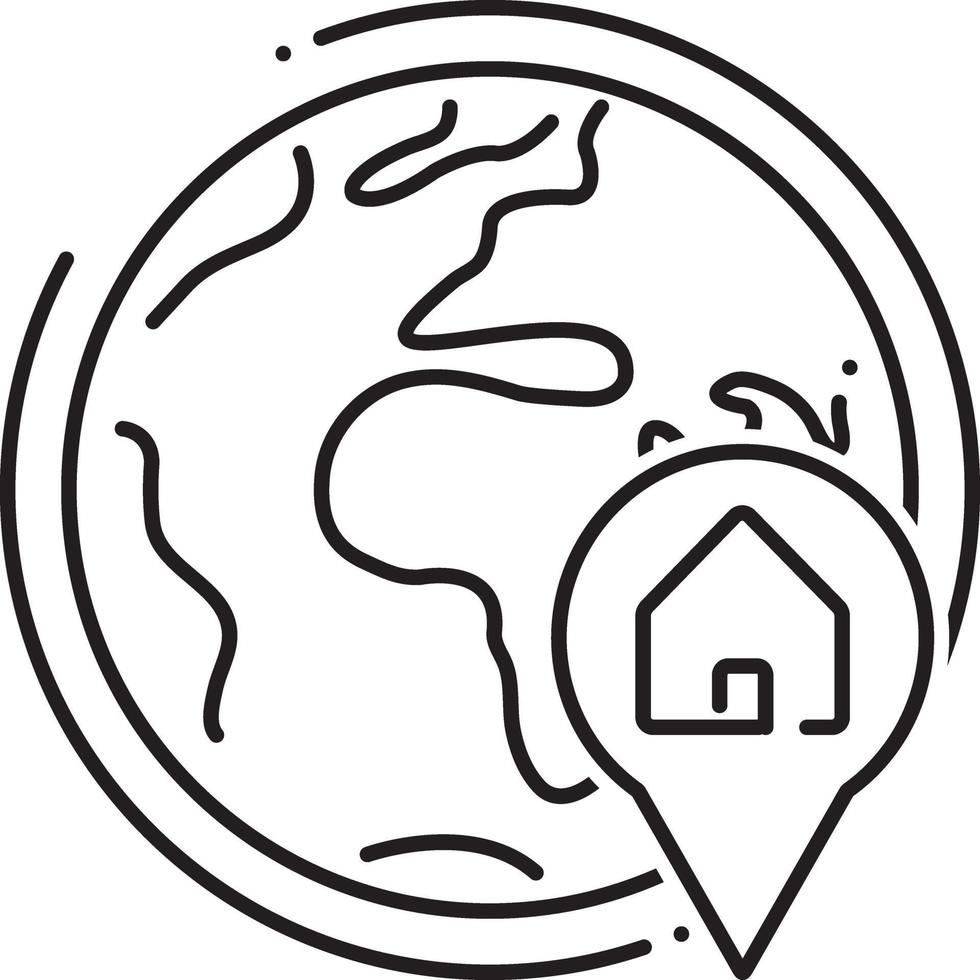 icona linea per posizione immobiliare globale vettore