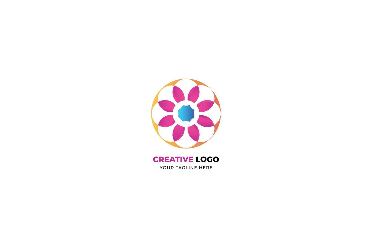 design del logo fiore colorato vettore