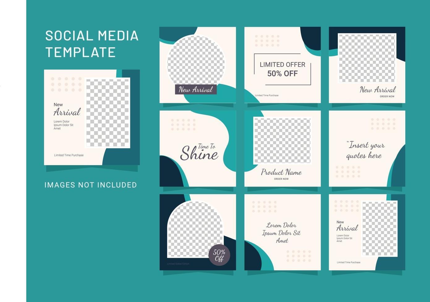 social media post template puzzle fashion women vector