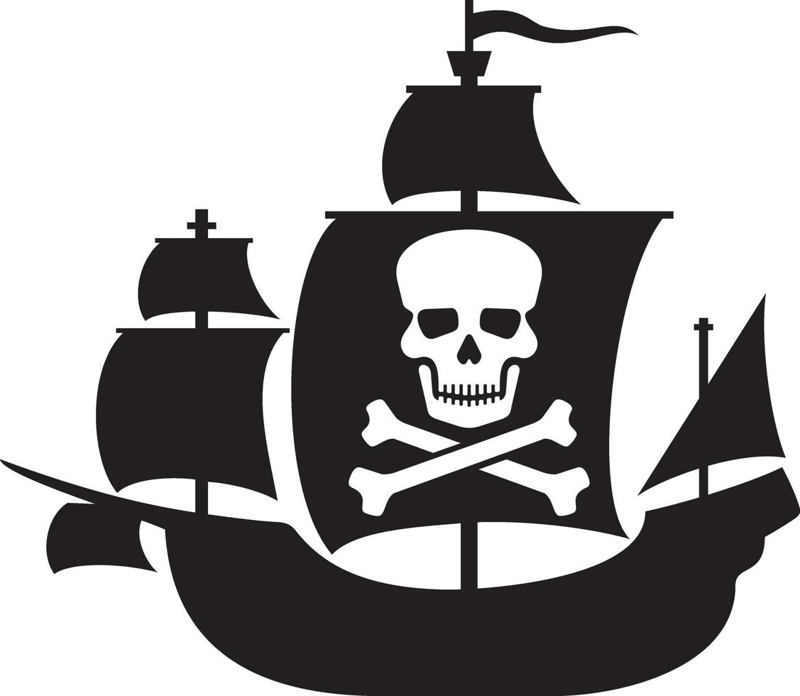 nave pirata con teschio vettore