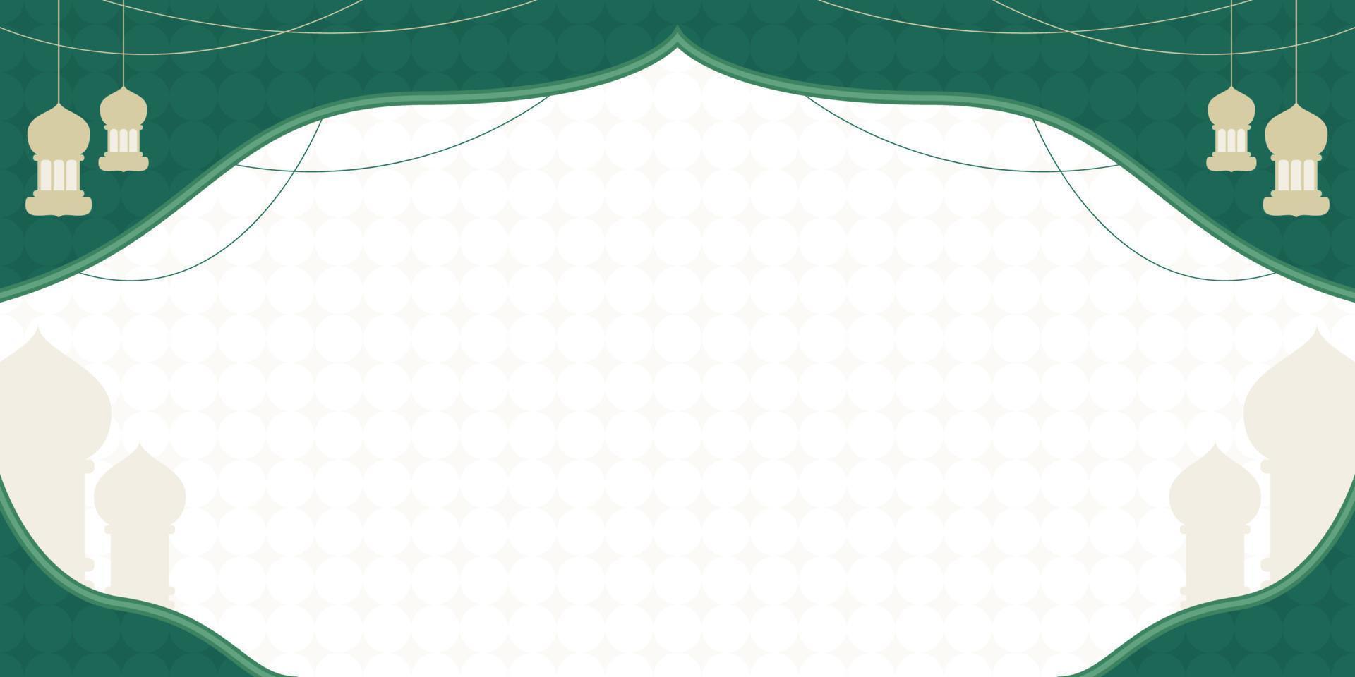 islamico verde semplice bandiera sfondo vettore