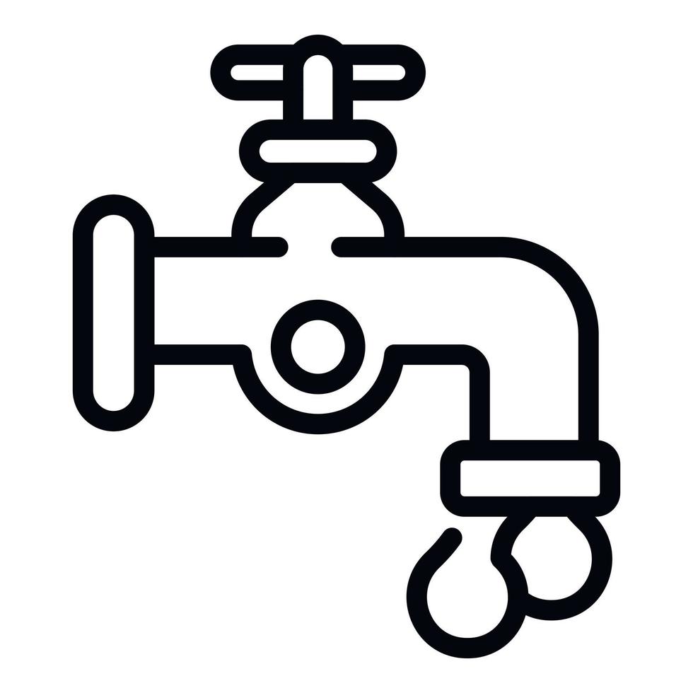 acqua rubinetto sanitario icona schema vettore. serbatoio pulito vettore