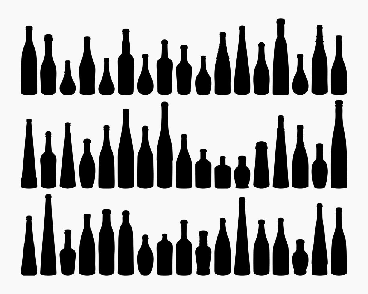 forma di silhouette di bottiglia per alcol, birra, kvas, acque. schema di un' contenitore per memorizzazione liquido vettore