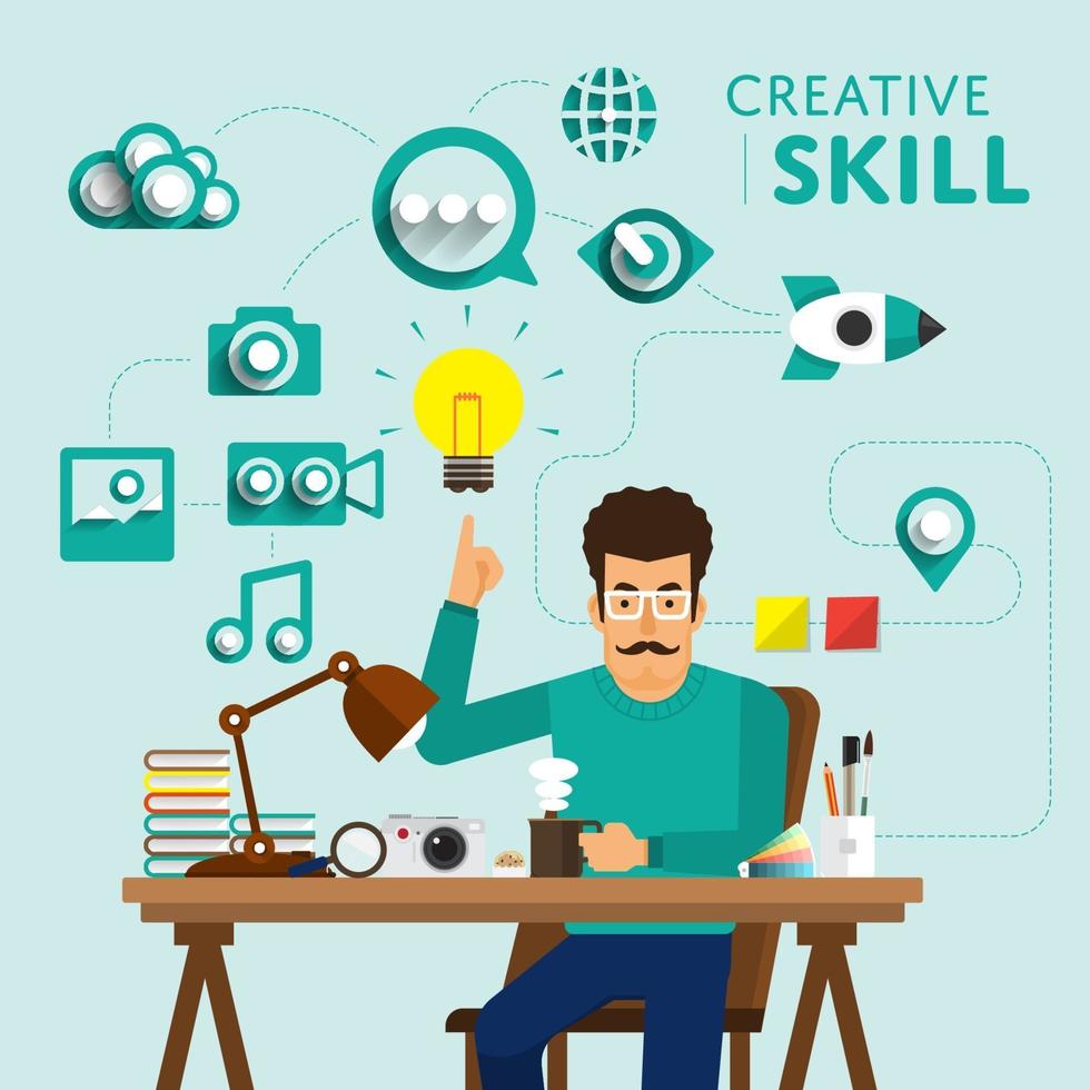 lavoro di abilità creativa vettore