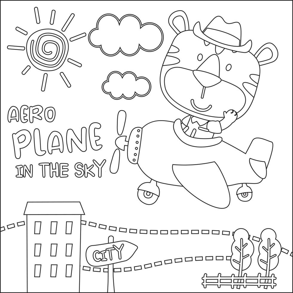 vettore illustrazione di carino cartone animato animale pilota. infantile design per bambini attività colorazione libro o pagina.